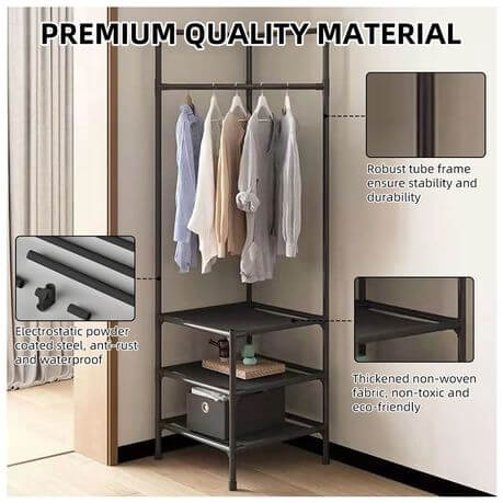 Multifunctional Floor Standing Corner Coat Rack